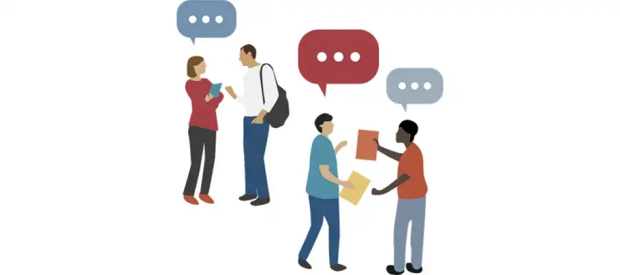 People having conversations
