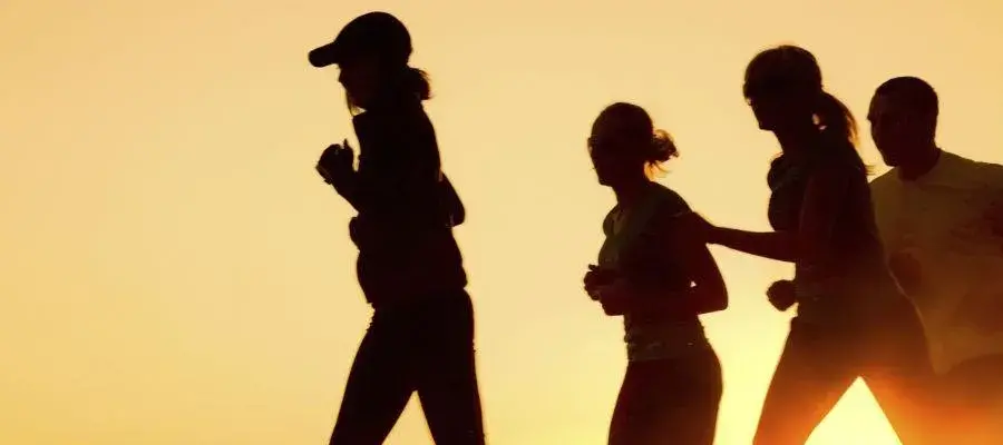 a photo of people running