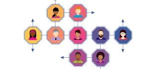 Different picture of people connected