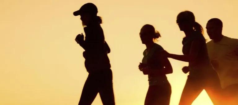 a photo of people running